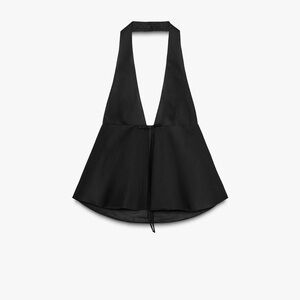Zara Black Halter Peplum Top
